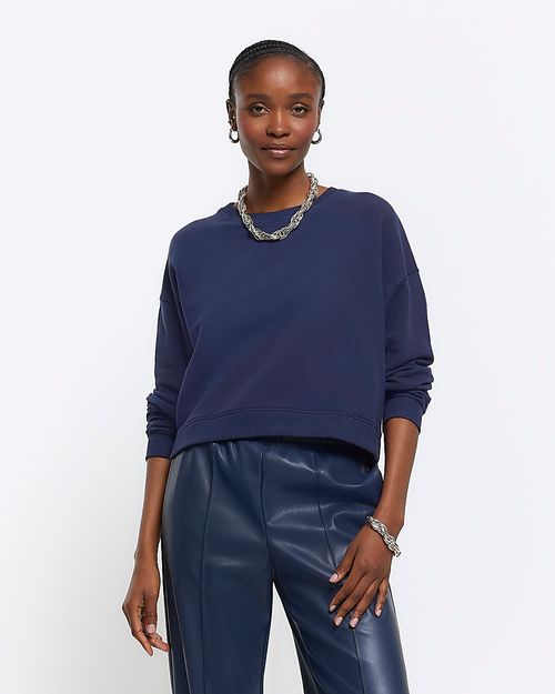 River Island Womens Navy Crop...