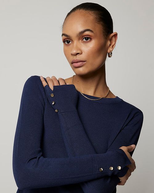 River Island Womens Navy Knit...