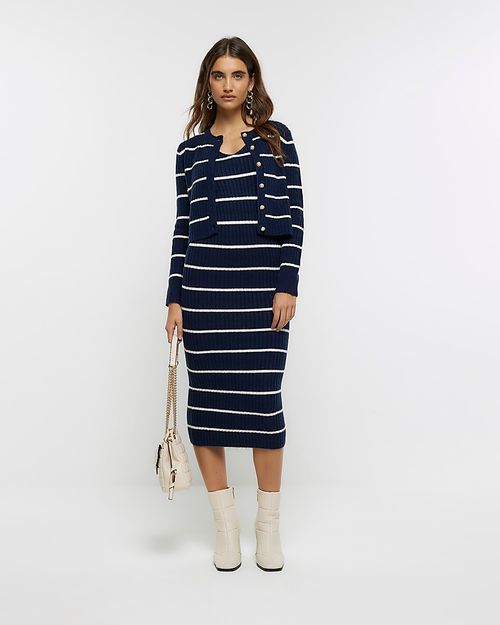 River Island Womens Navy Knit...