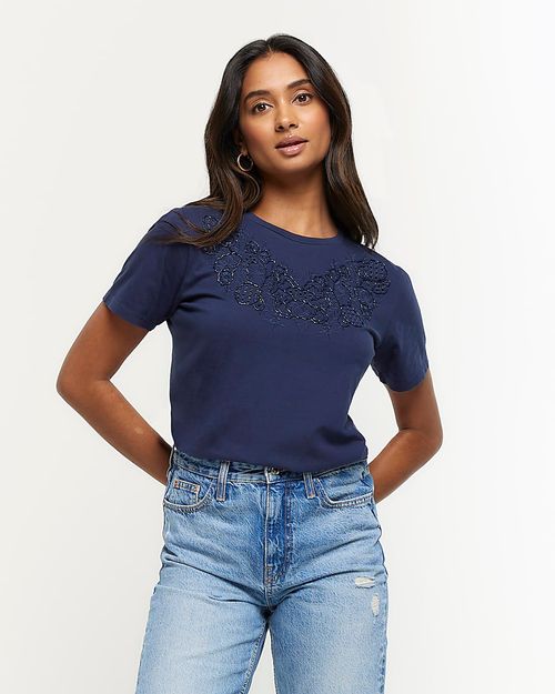 River Island Womens Navy Lace...