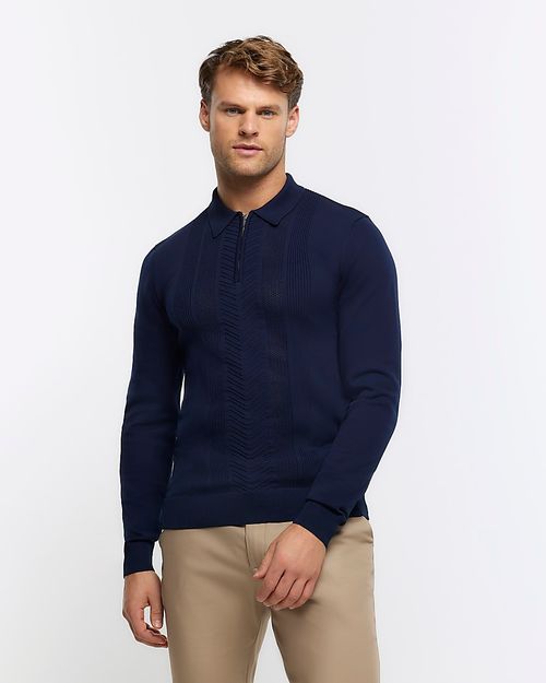 Mens River Island Navy Muscle...