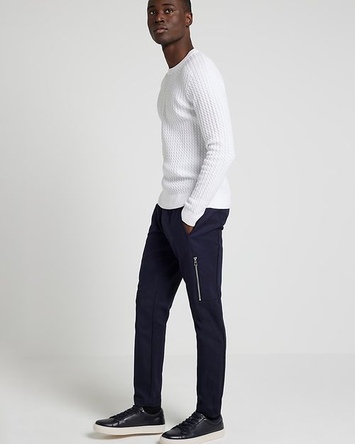 Mens River Island Navy Slim...