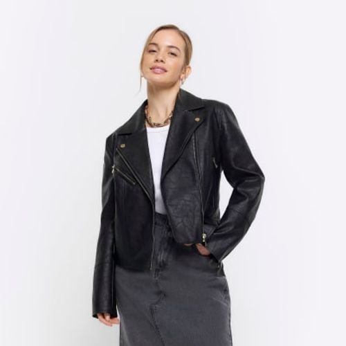 Petite Faux Leather Biker Jacket