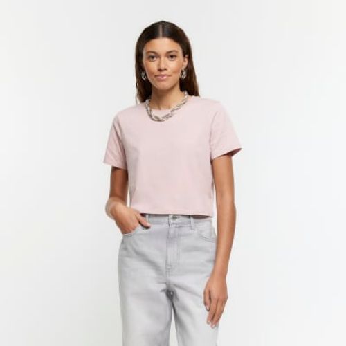 River Island Womens Pink Cropped T-Shirt