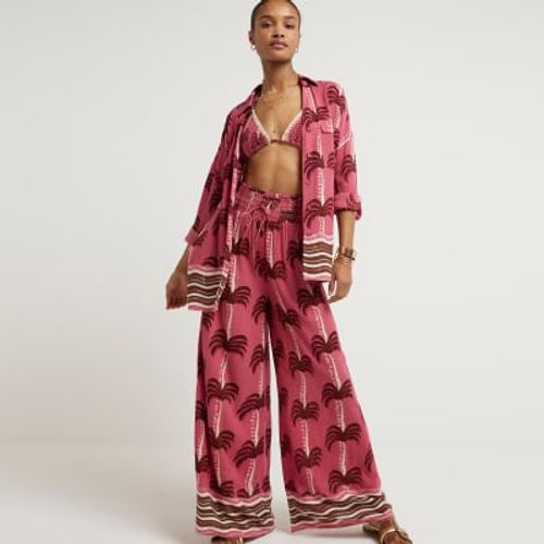 River Island Womens Pink Palm...