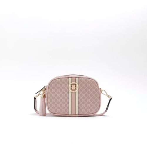 Beige RI monogram cross body bag