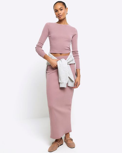 River Island Womens Pink Rib...