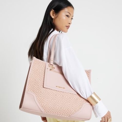 River Island Womens Pink Weave Shopper Bag