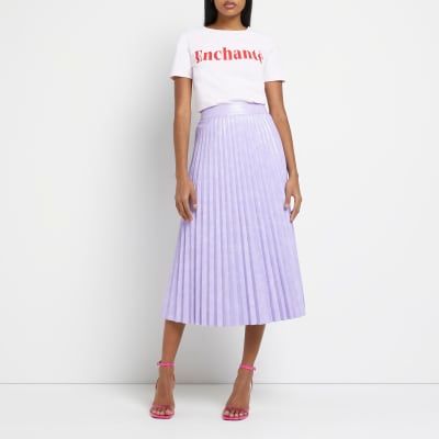 River island leather pleated on sale skirt