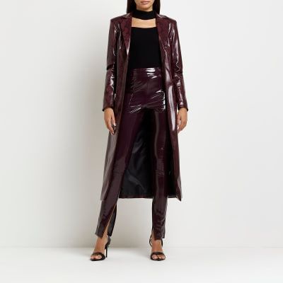 Leather-like trousers with buckle Woman, Black | TWINSET Milano