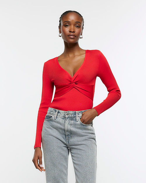 River Island Womens Red Front...