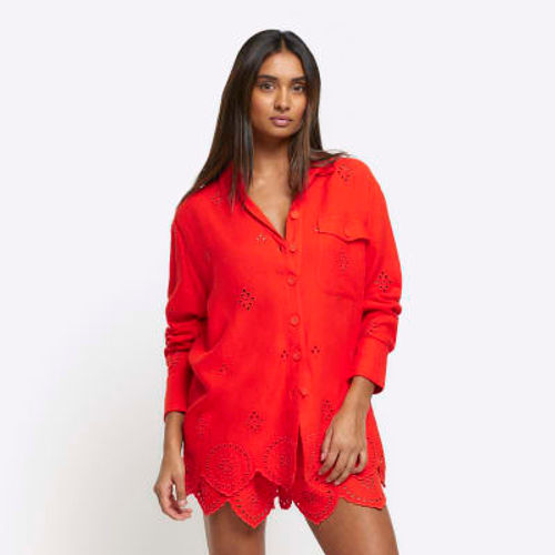 River Island Womens Red Linen...