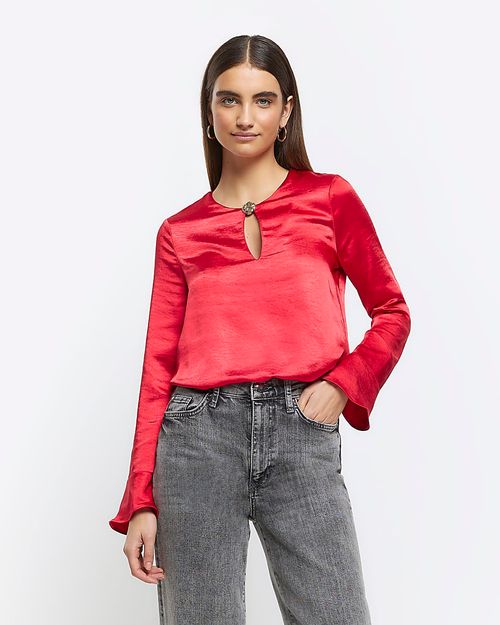 River Island Womens Red Satin...