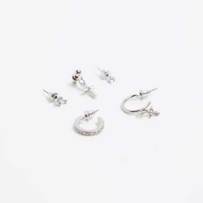 River island shop silver earrings