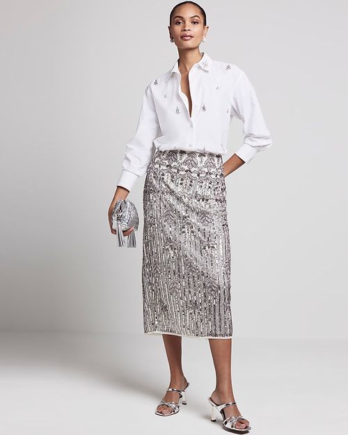 River Island Womens Silver...