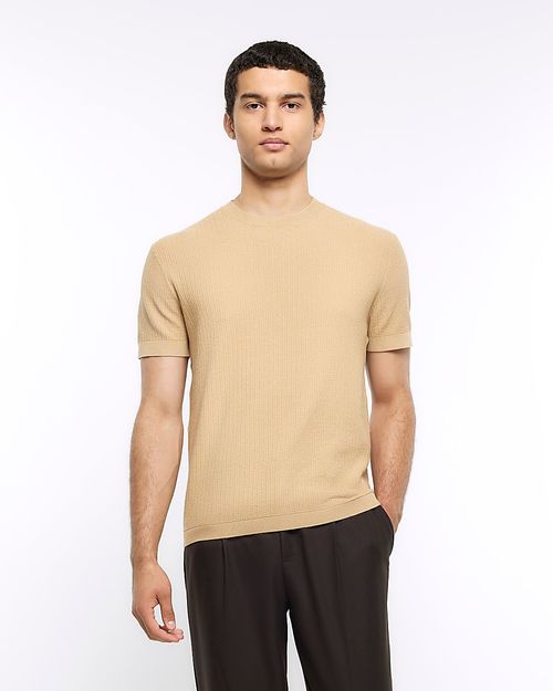 Mens River Island Beige Slim...