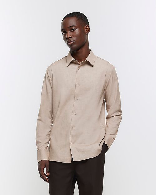 Mens River Island Beige Slim...