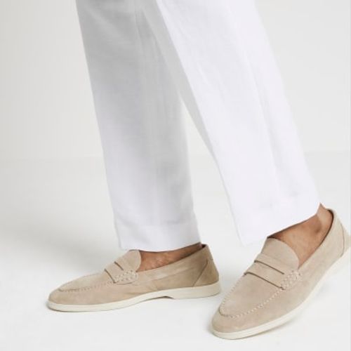 Mens River Island Beige Suede...