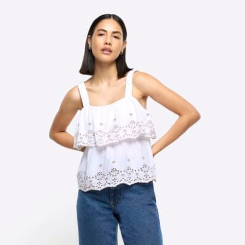 River Island Womens White Broderie Cami Top, £19.00