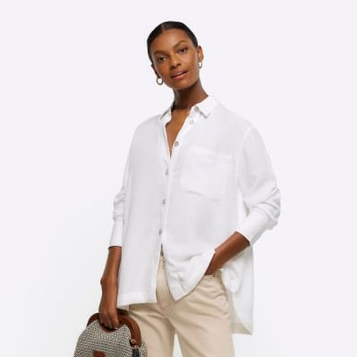 White Oversized Linen-blend Shirt