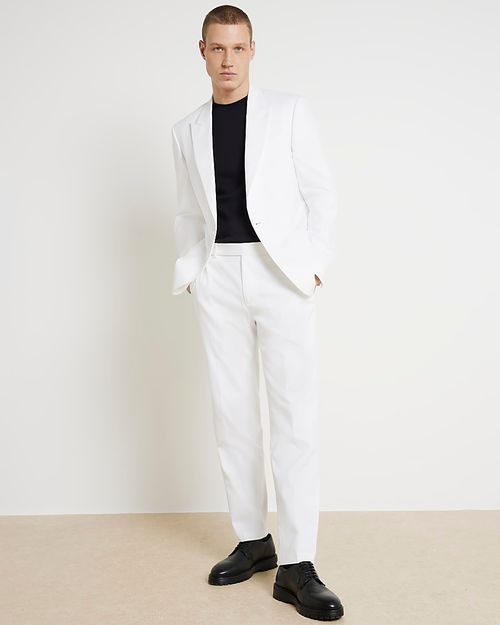 Mens River Island White Slim...