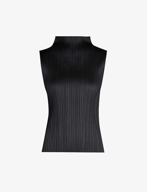 Basic high-neck sleeveless...