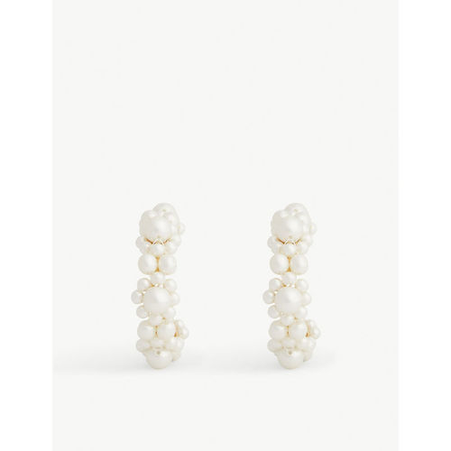 Pearl Daisy hoop earrings