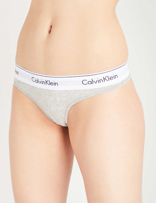 Modern stretch-cotton thong