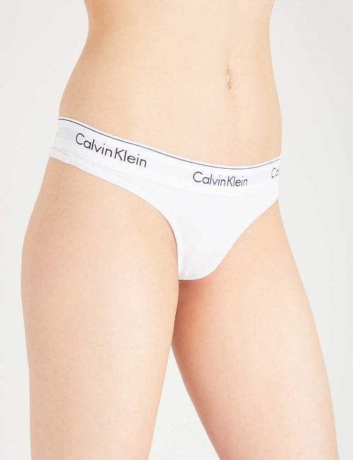 Modern stretch-cotton thong