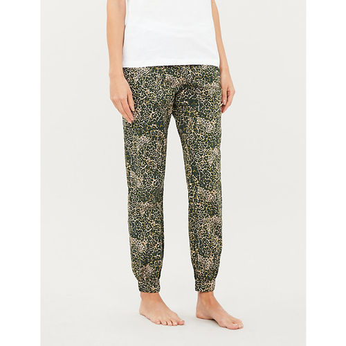 Graphic-print woven trousers