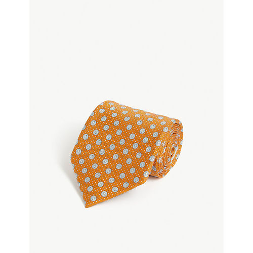 Anchor print silk tie