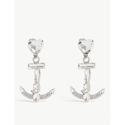 Heart anchor clip-on earrings