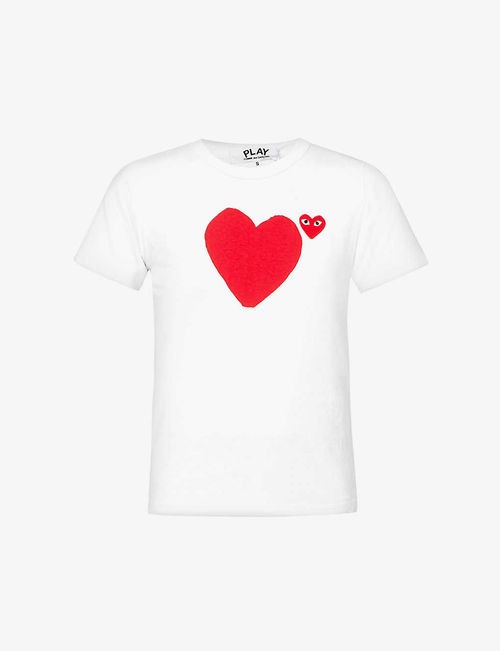 Heart-appliquéd cotton-jersey...