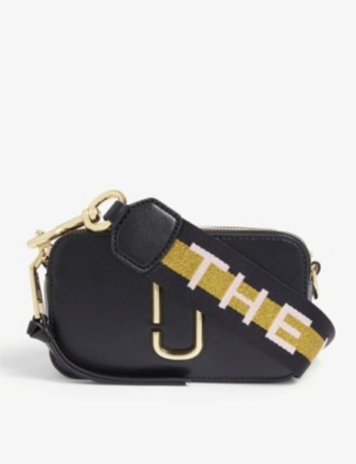 Marc Jacobs The Striped Snapshot Cross-body Bag in Black