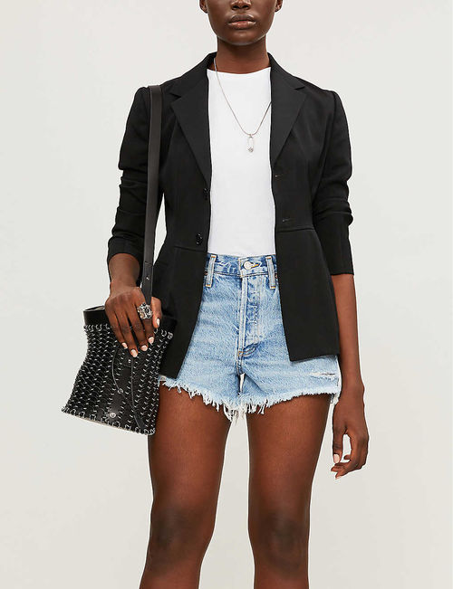 Parker high-rise denim shorts