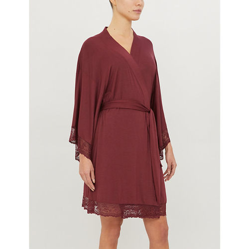 Colette lace-trim jersey robe