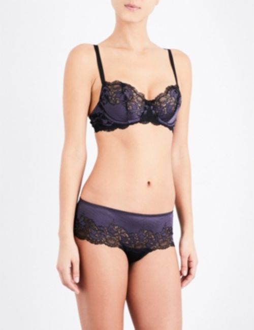 Wacoal Black and Grey Lace Affair Bra, Size: 34C, £46.00