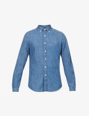 polo ralph lauren dark wash denim shirt