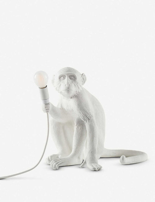 Sitting monkey resin lamp 34cm