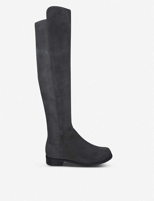 50/50 suede knee-high boots