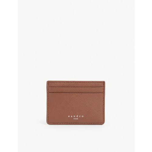 Textured leather card holder