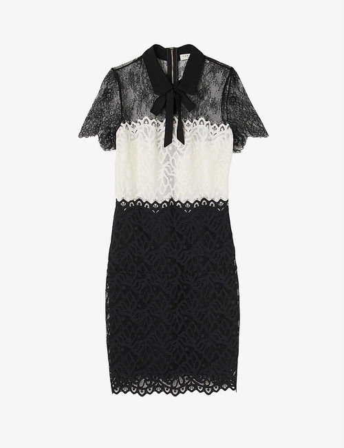 Rozen lace-panel dress