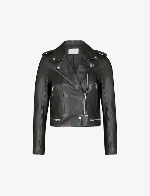 Leather biker jacket