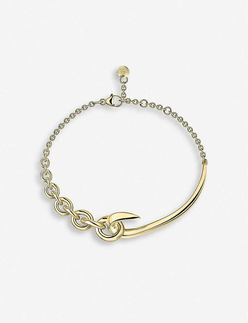 Hook chain yellow gold-plated...