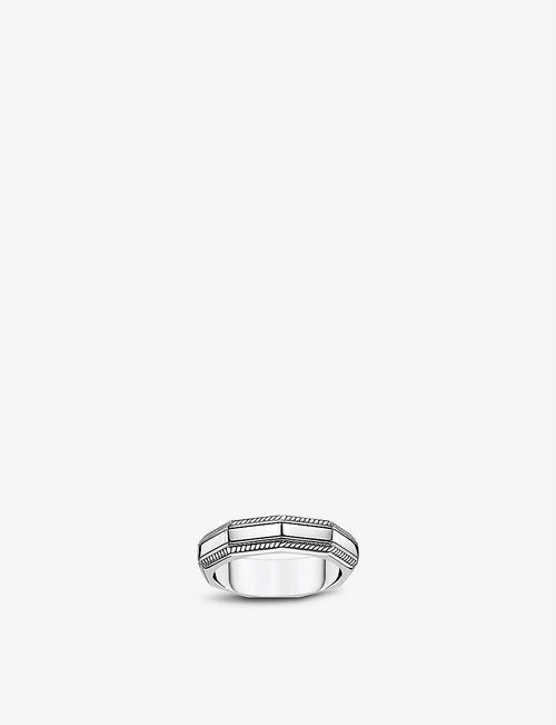 Angular sterling-silver ring