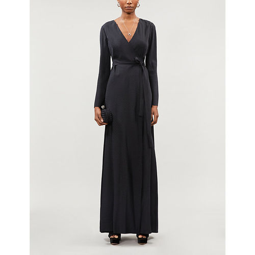 Tilly wrap-over crepe maxi...