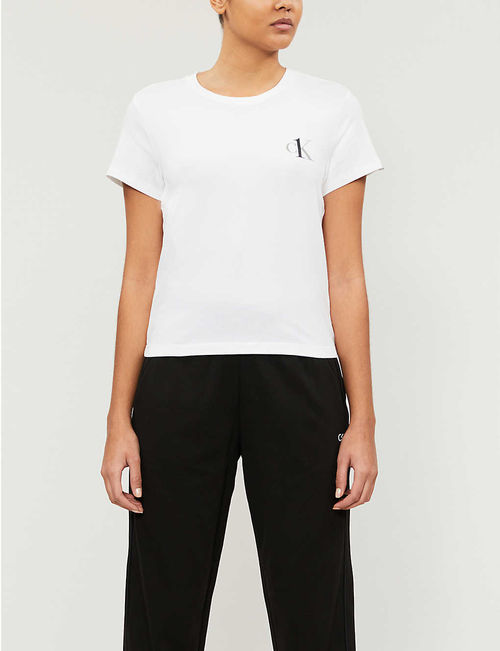 CK One cotton stretch-jersey pyjama top