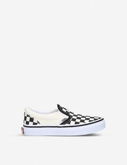 Checkerboard slip-on shoes...