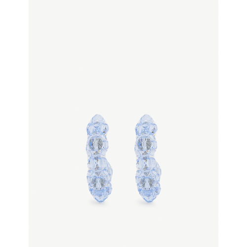 Crystal daisy hoop earrings