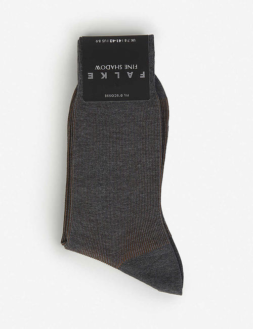 Fine Shadow cotton-blend socks